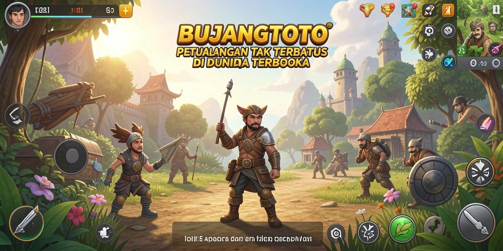 Tangkapan layar BUJANGTOTO menunjukkan suasana petualangan di dunia terbuka.