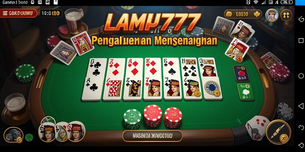 Tampilan gameplay seru dalam LAMPU777 yang menampilkan pemain Domino.