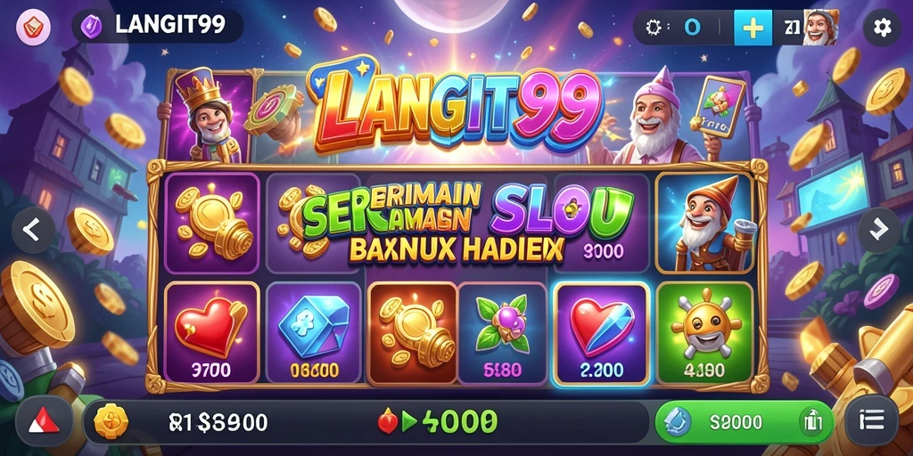 Tampilan gameplay LANGIT99 yang penuh warna dan menantang.