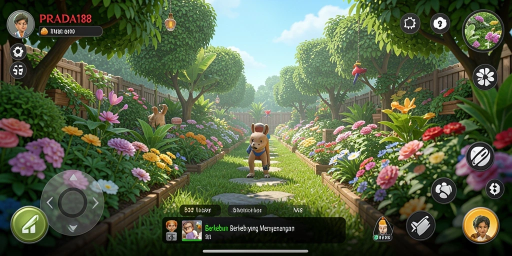 Tampilan menarik dari gameplay berkebun di PRADA188