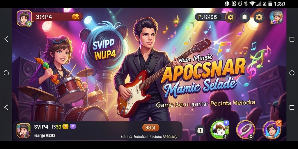 Tampilan gameplay SVIP4 yang menampilkan keseruan bermain musik.
