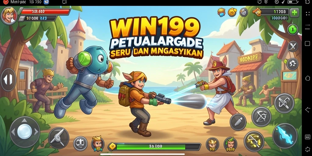 Tangkapan layar gameplay WIN199 yang penuh aksi di level Arcade.