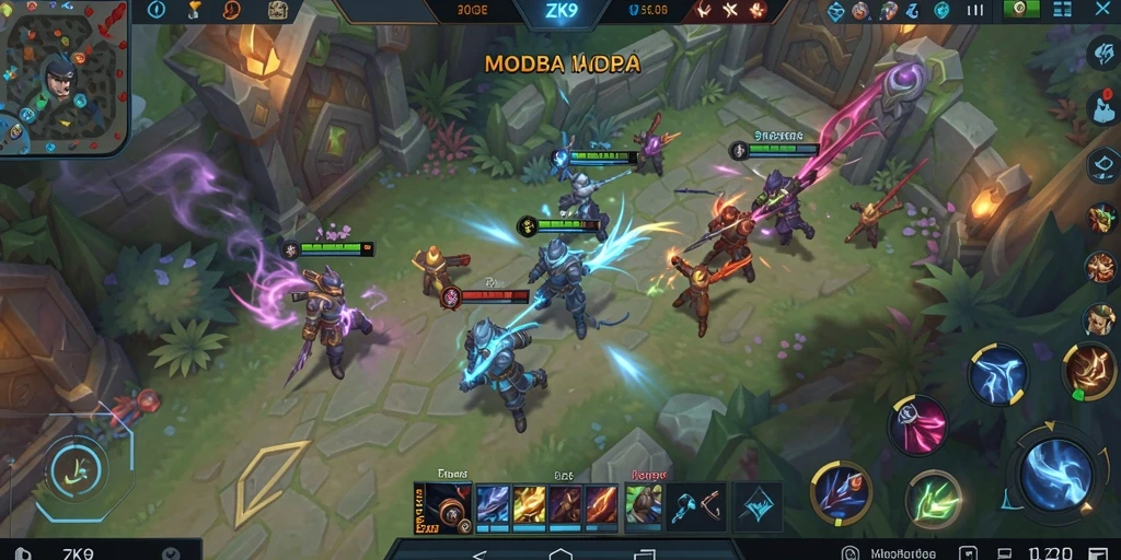 Tampilan gameplay ZK9 yang intens dan strategis dalam pertempuran.